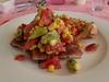 Spiced mackie with tomato and avocado salsa 